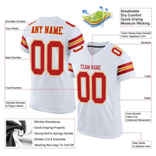 Load image into Gallery viewer, Custom White Scarlet-Gold Mesh Authentic Football Jersey
