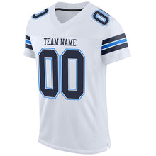 Load image into Gallery viewer, Custom White Navy-Powder Blue Mesh Authentic Football Jersey