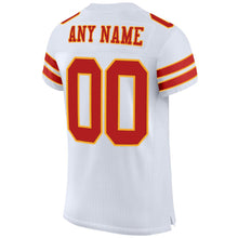 Load image into Gallery viewer, Custom White Scarlet-Gold Mesh Authentic Football Jersey