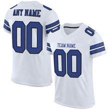 Load image into Gallery viewer, Custom White Royal-Black Mesh Authentic Football Jersey