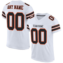 Load image into Gallery viewer, Custom White Black-Orange Mesh Authentic Football Jersey
