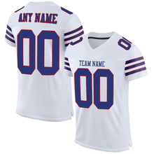 Load image into Gallery viewer, Custom White Royal-Red Mesh Authentic Football Jersey