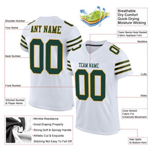 Load image into Gallery viewer, Custom White Green-Gold Mesh Authentic Football Jersey