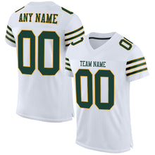Load image into Gallery viewer, Custom White Green-Gold Mesh Authentic Football Jersey