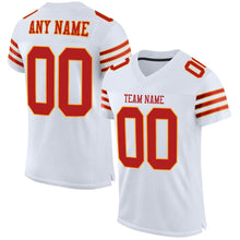 Load image into Gallery viewer, Custom White Scarlet-Gold Mesh Authentic Football Jersey