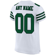 Load image into Gallery viewer, Custom White Grass Green-Black Mesh Authentic Football Jersey