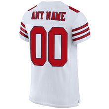 Load image into Gallery viewer, Custom White Red-Navy Mesh Authentic Football Jersey