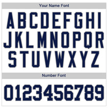 Load image into Gallery viewer, Custom White Navy Pinstripe Navy-Gray Authentic Baseball Jersey