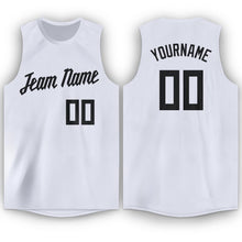 Load image into Gallery viewer, Custom White Black Round Neck Basketball Jersey