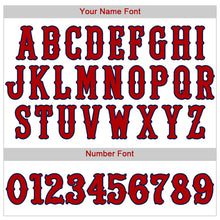 Load image into Gallery viewer, Custom White Red-Navy Authentic Baseball Jersey