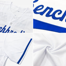 Load image into Gallery viewer, Custom White Royal-Red Authentic Baseball Jersey