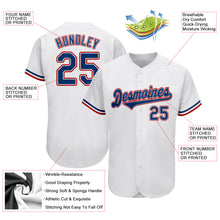 Load image into Gallery viewer, Custom White Royal-Red Authentic Baseball Jersey