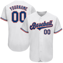 Load image into Gallery viewer, Custom White Royal-Red Authentic Baseball Jersey