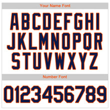 Load image into Gallery viewer, Custom White Navy-Orange Authentic Baseball Jersey