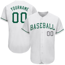 Load image into Gallery viewer, Custom White Kelly Green-Gray Authentic St. Patrick's Day Baseball Jersey