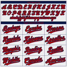 Load image into Gallery viewer, Custom White Red-Navy Authentic Baseball Jersey