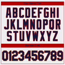 Load image into Gallery viewer, Custom White Navy-Red Authentic Baseball Jersey