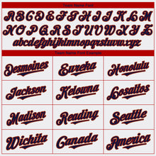 Load image into Gallery viewer, Custom White Navy-Red Authentic Baseball Jersey