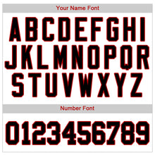 Load image into Gallery viewer, Custom White Black Pinstripe Black-Red Authentic Baseball Jersey