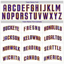 Load image into Gallery viewer, Custom White Purple Pinstripe Purple-Gold Authentic Baseball Jersey