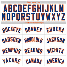 Load image into Gallery viewer, Custom White Royal Pinstripe Royal-Orange Authentic Baseball Jersey