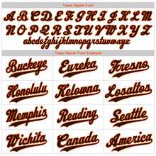 Load image into Gallery viewer, Custom White Brown Pinstripe Brown-Orange Authentic Baseball Jersey