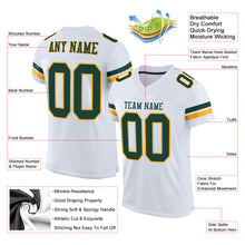 Load image into Gallery viewer, Custom White Green-Gold Mesh Authentic Football Jersey