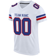Load image into Gallery viewer, Custom White Royal-Red Mesh Authentic Football Jersey