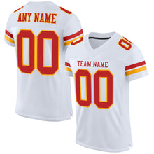 Load image into Gallery viewer, Custom White Scarlet-Gold Mesh Authentic Football Jersey