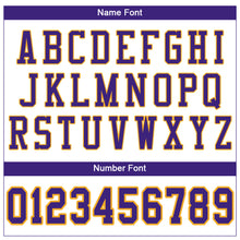 Load image into Gallery viewer, Custom White Purple-Gold Mesh Authentic Football Jersey