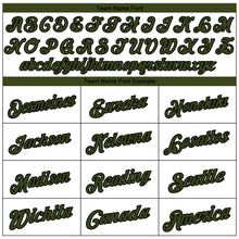 Load image into Gallery viewer, Custom White Black Pinstripe Olive-Black Authentic Memorial Day Baseball Jersey