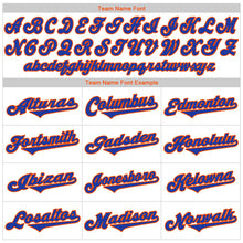 Load image into Gallery viewer, Custom White Royal Pinstripe Royal-Orange Authentic Throwback Rib-Knit Baseball Jersey Shirt