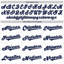 Load image into Gallery viewer, Custom White Navy Pinstripe Navy-Gray Authentic Throwback Rib-Knit Baseball Jersey Shirt