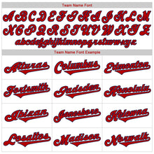 Load image into Gallery viewer, Custom White Red-Navy Authentic Baseball Jersey