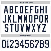 Load image into Gallery viewer, Custom White Navy Pinstripe Navy Authentic Baseball Jersey