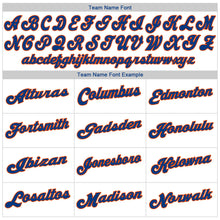 Load image into Gallery viewer, Custom White Royal Pinstripe Royal-Orange Authentic Baseball Jersey