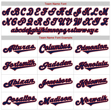 Load image into Gallery viewer, Custom White Red-Navy Authentic Baseball Jersey