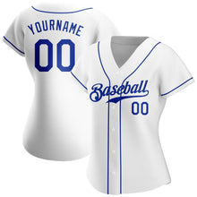Load image into Gallery viewer, Custom White Royal Authentic Baseball Jersey