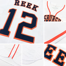 Load image into Gallery viewer, Custom White Orange-Black Authentic Baseball Jersey