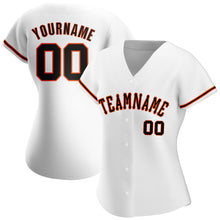Load image into Gallery viewer, Custom White Black-Orange Authentic Baseball Jersey