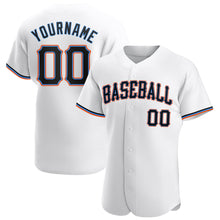 Load image into Gallery viewer, Custom White Black-Powder Blue Authentic Baseball Jersey