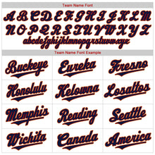 Load image into Gallery viewer, Custom White Navy-Red Authentic Baseball Jersey