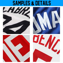 Load image into Gallery viewer, Custom White Navy-Red Authentic Baseball Jersey