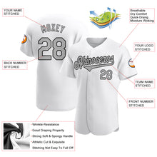 Load image into Gallery viewer, Custom White Gray-Black Authentic Baseball Jersey