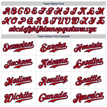 Load image into Gallery viewer, Custom White Red-Navy Authentic Baseball Jersey
