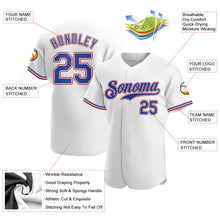Load image into Gallery viewer, Custom White Royal-Red Authentic Baseball Jersey