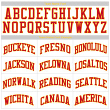 Load image into Gallery viewer, Custom White Red-Gold Round Neck Rib-Knit Basketball Jersey