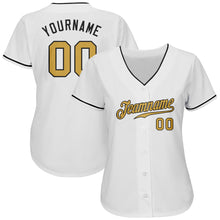 Load image into Gallery viewer, Custom White Old Gold-Black Authentic Baseball Jersey