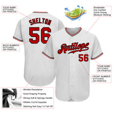 Load image into Gallery viewer, Custom White Red-Black Authentic Baseball Jersey