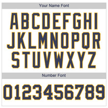 Load image into Gallery viewer, Custom White Navy-Gold Authentic Baseball Jersey